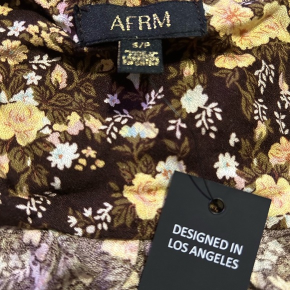 AFRM Brown and Floral Long sleeve shirt - Picture 3 of 4